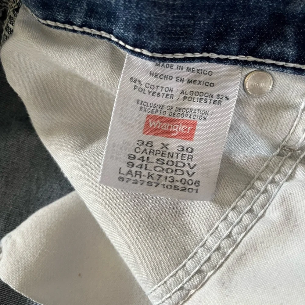 Wrangler Men's Relaxed carpenter Jeans in Classic Blue
